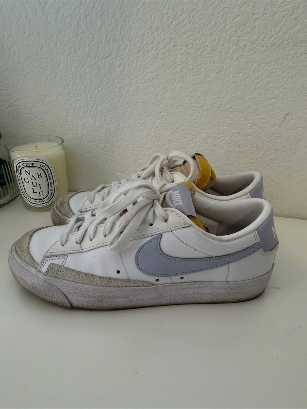 Nike Blazers with Light Blue Swoosh